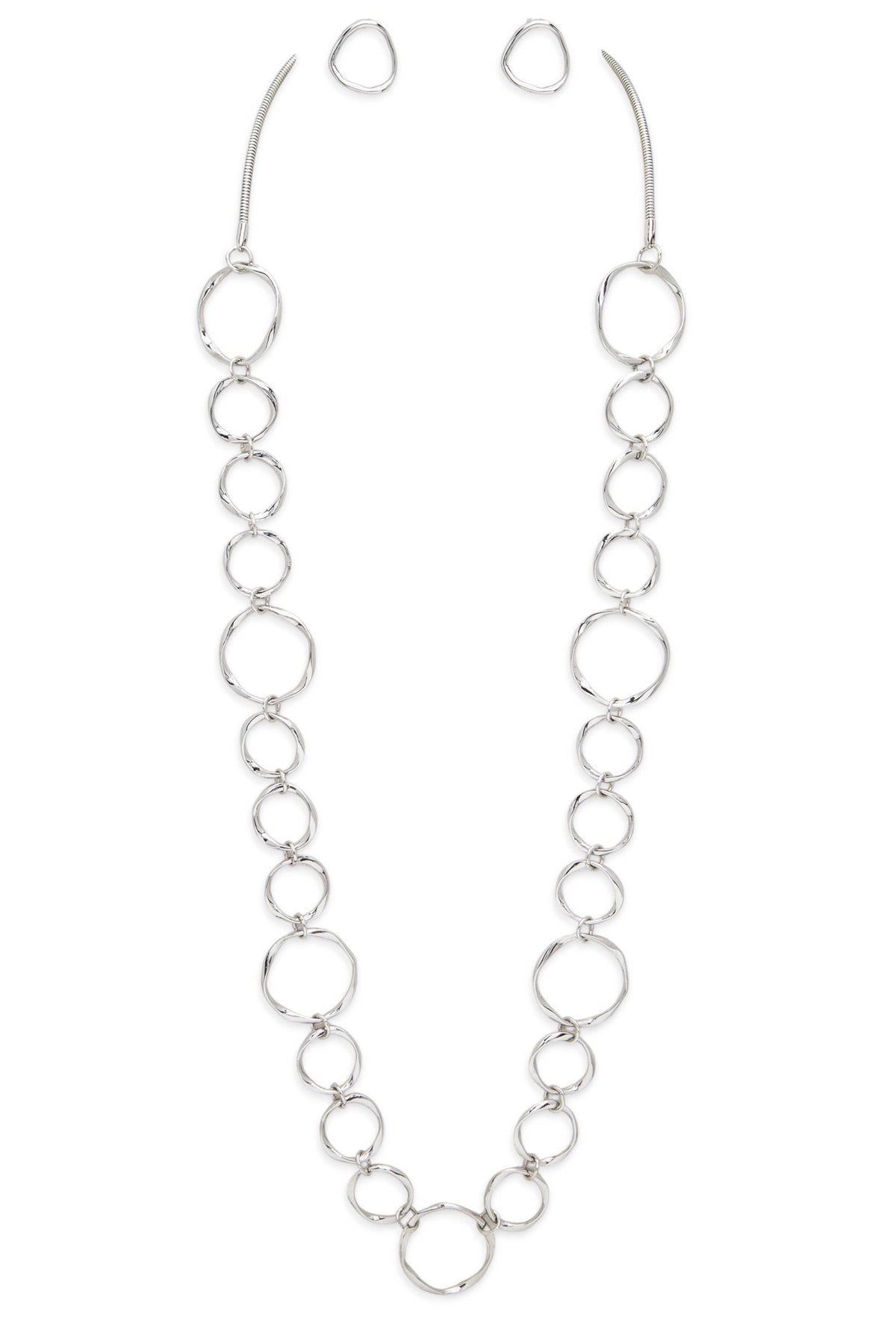 Mix Hoop Links Long Necklace Set