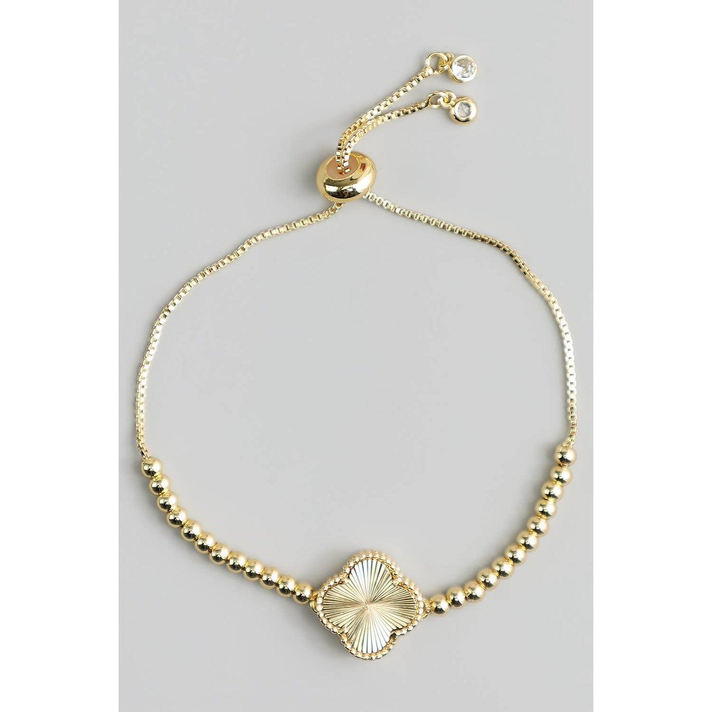 SHAMROCK CHARM METALLIC CORD BRACELET