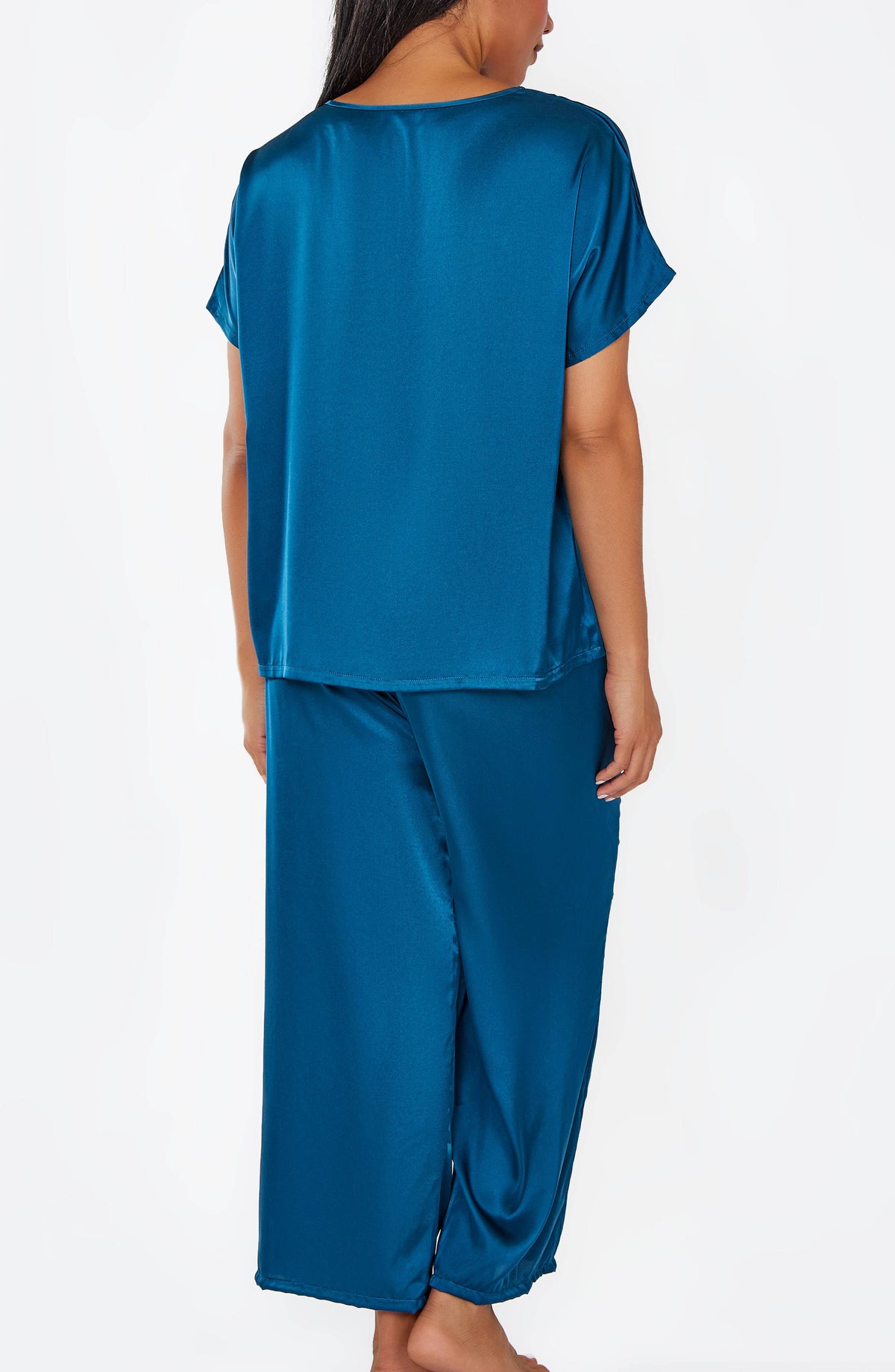 Julie Plus Size Satin Pullover Top and Pants Loungewear Set