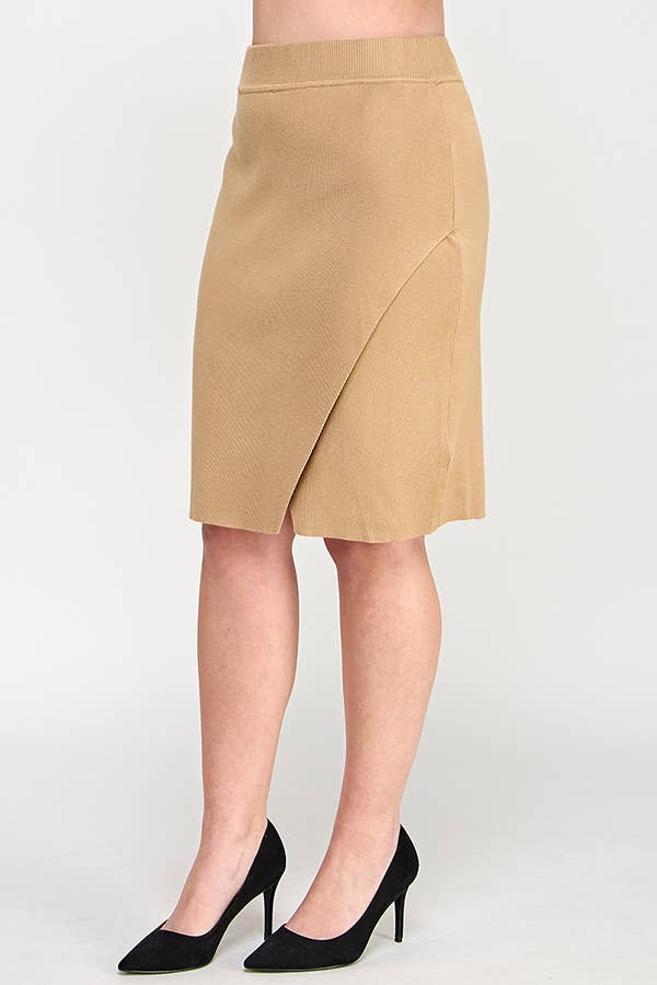Plus Size Sweater Knit Pencil Skirt CL2405P-SWSK