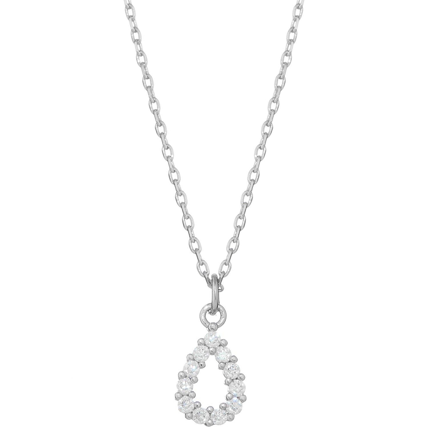 CZ TEARDROP PENDANT DAINTY NECKLACE