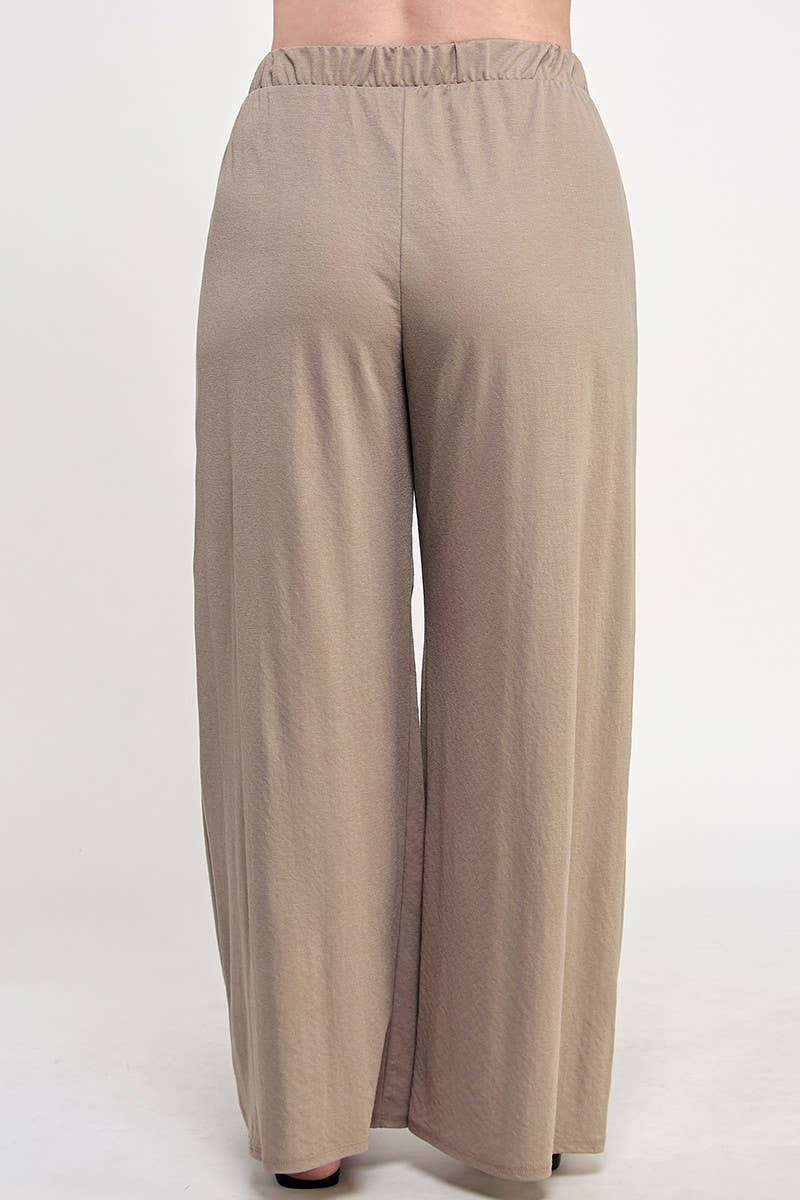 Plus Size Loose High Waist Pants With Belt KY18112-P