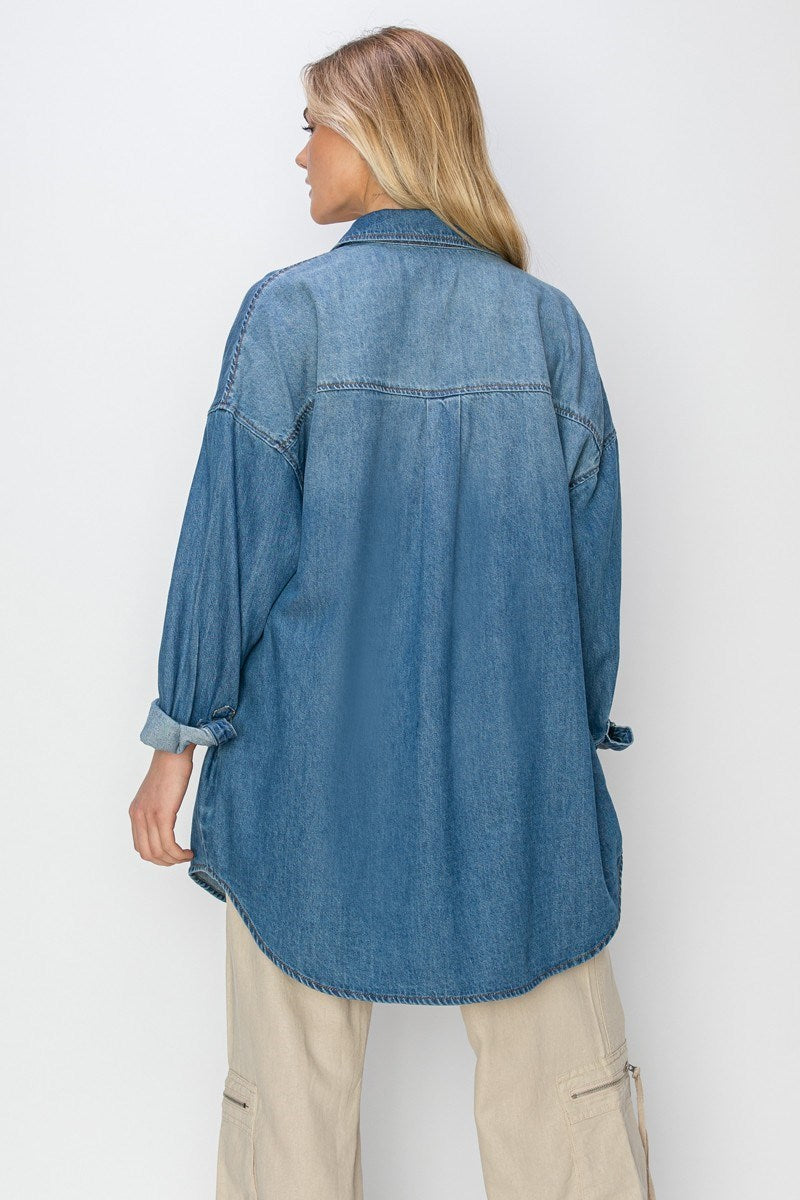 Risen Denim Shirt Dress