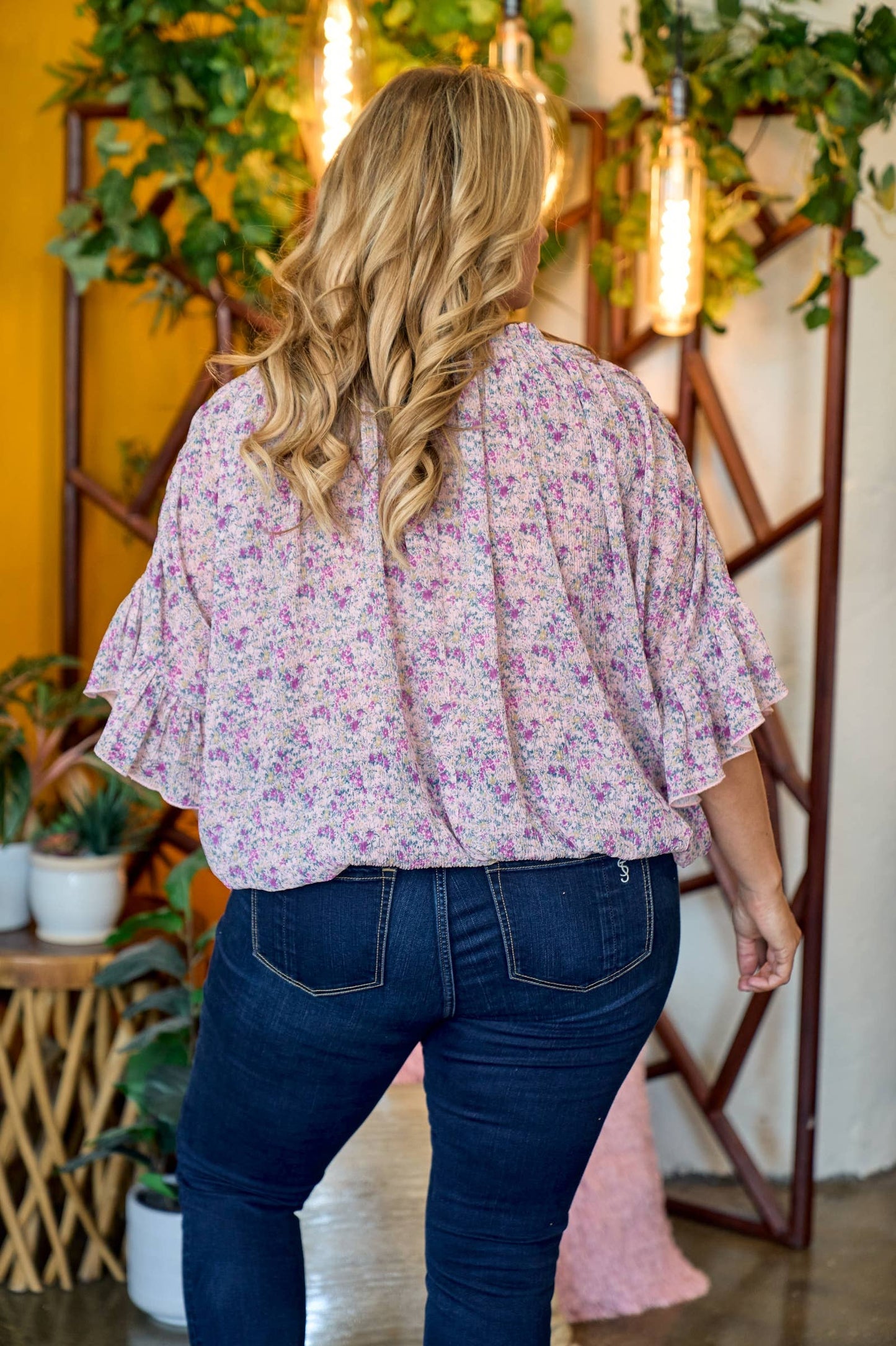 Plus Meadow Elastic Hem Top-PIT6535A