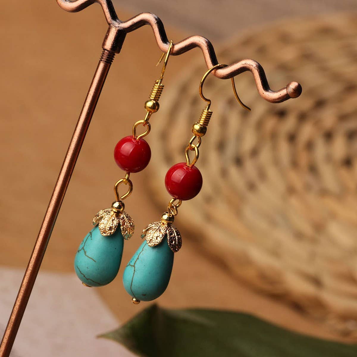 HIGH-GRADE NATURAL STONE WOVEN COLORFUL EARRINGS_CWAJE3983