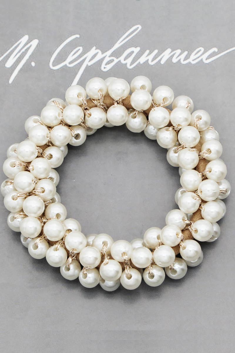 PEARL HAIR TIES SCRUNCHIE STRETCH HAIR ROPE_CWAHA0130