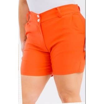PLUS SIZE 2 BUTTON POCKET SHORTS