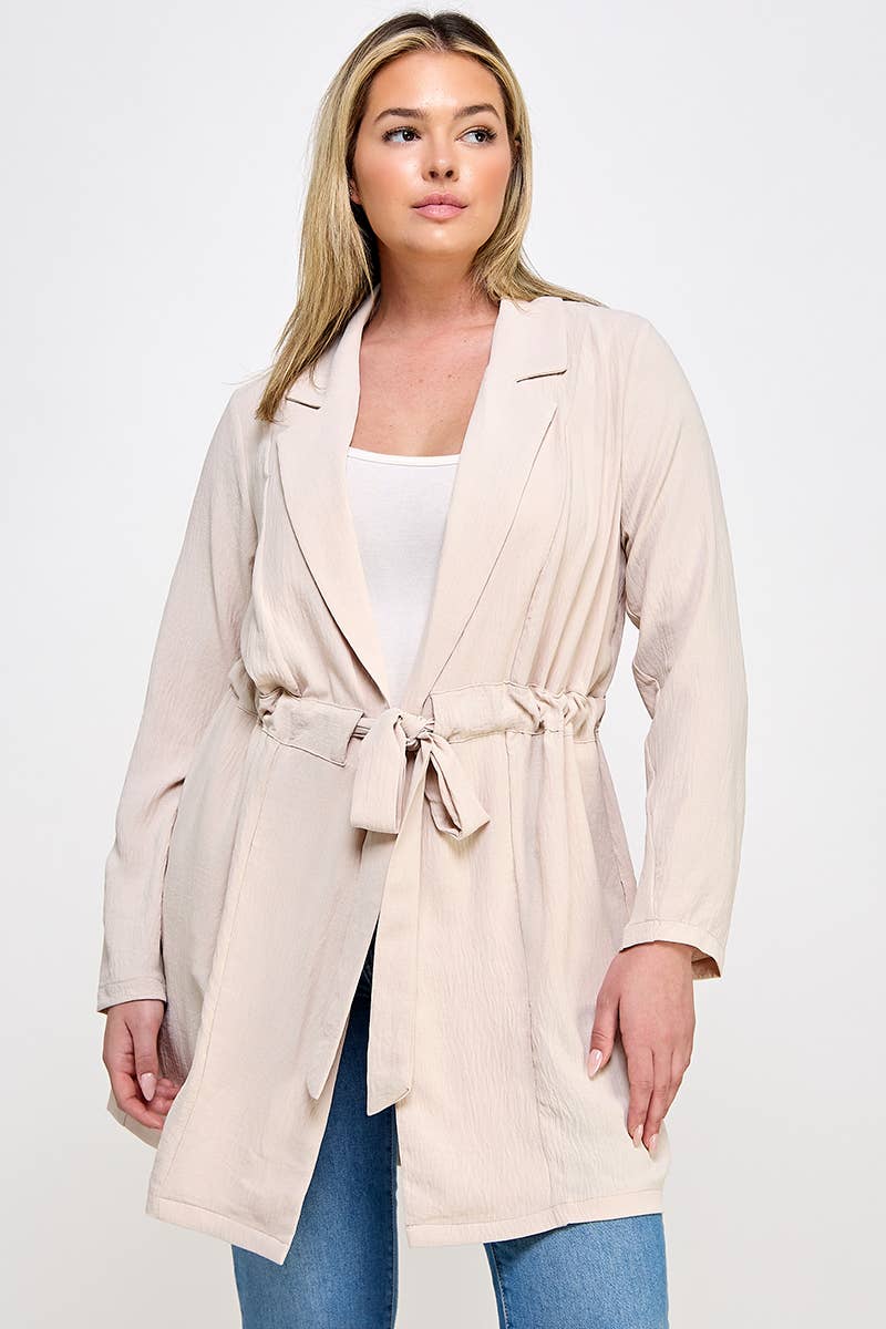 Plus Size Trench Jacket W/Tie SS2437P-J