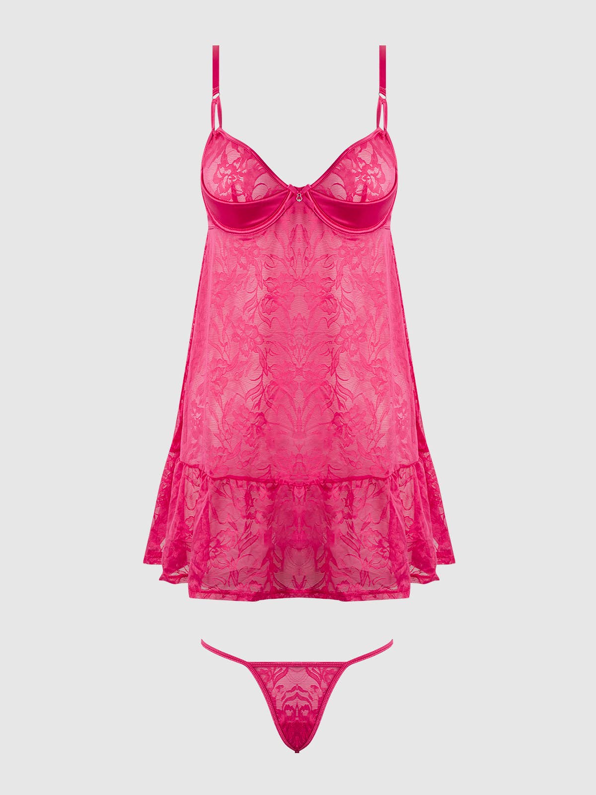 FLORA LACE BABYDOLL & G-STRING SET
