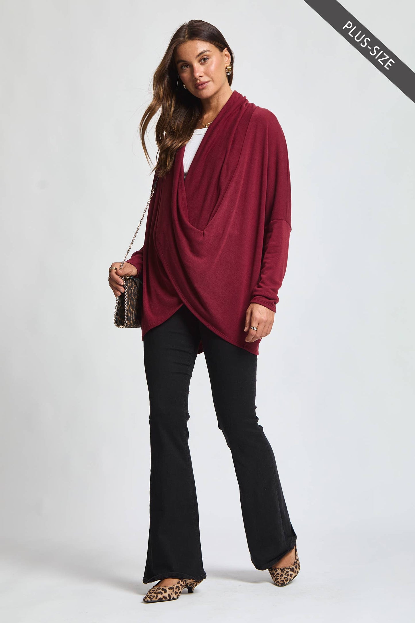 PLUS SIZE Soft Drape Hacci Wrap