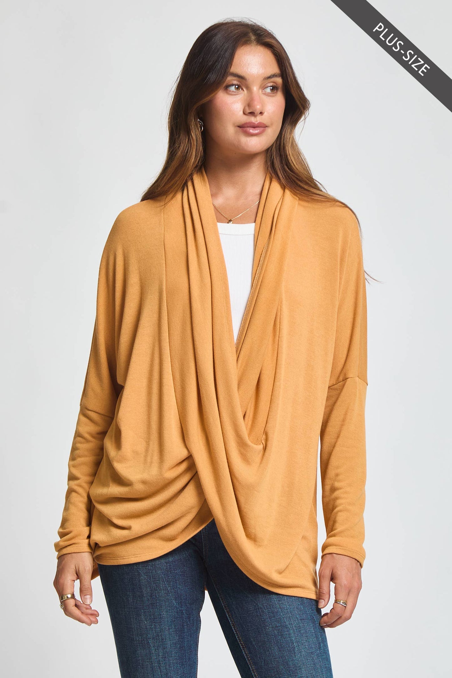 PLUS SIZE Soft Drape Hacci Wrap