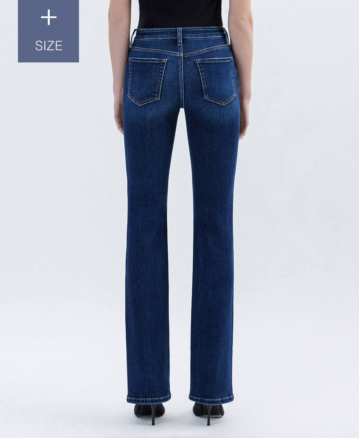 PLUS SIZE TUMMY CONTROL HIGH RISE BOOTCUT JEANS LV1599-P