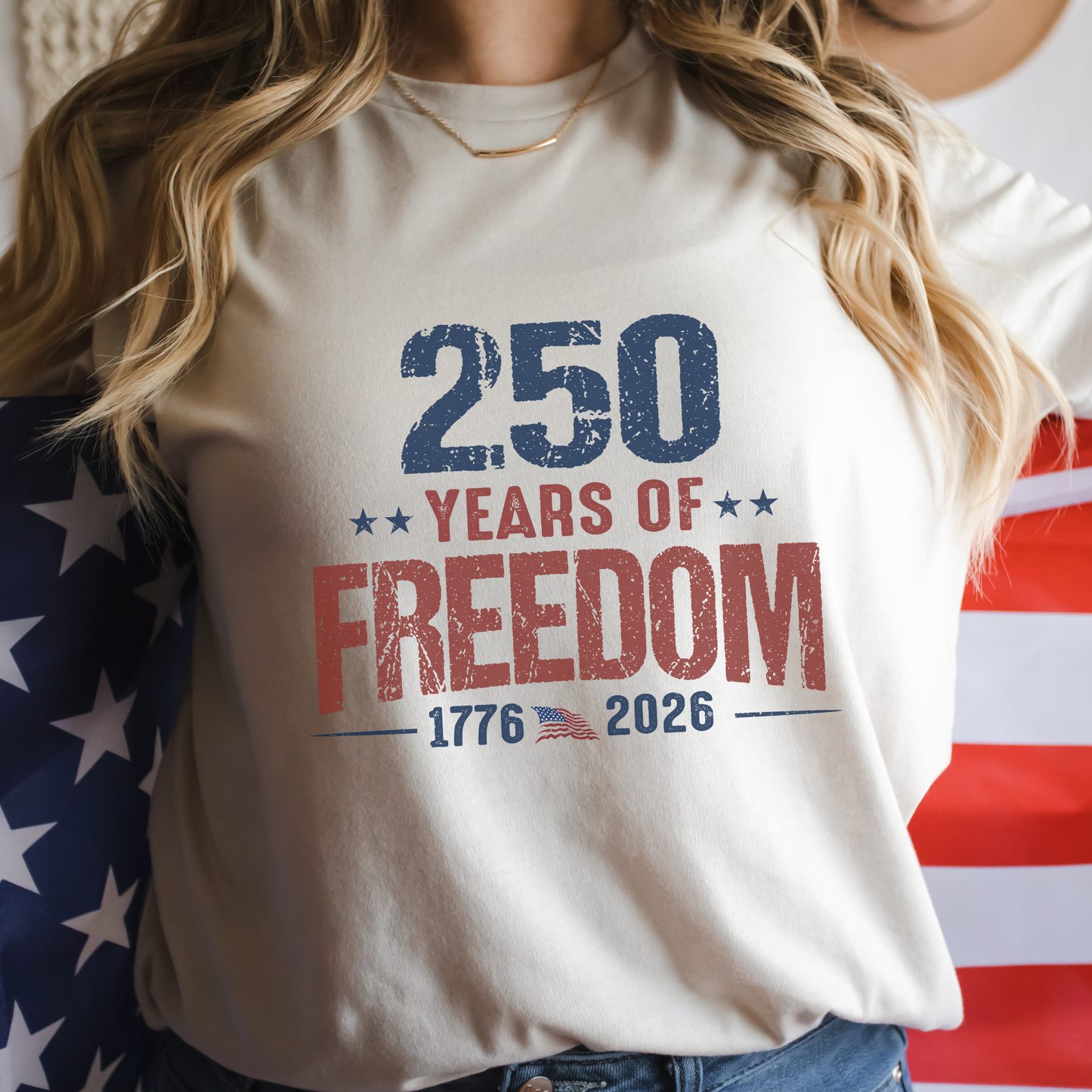 250 Years of Freedom USA Patriotic Graphic T-Shirt