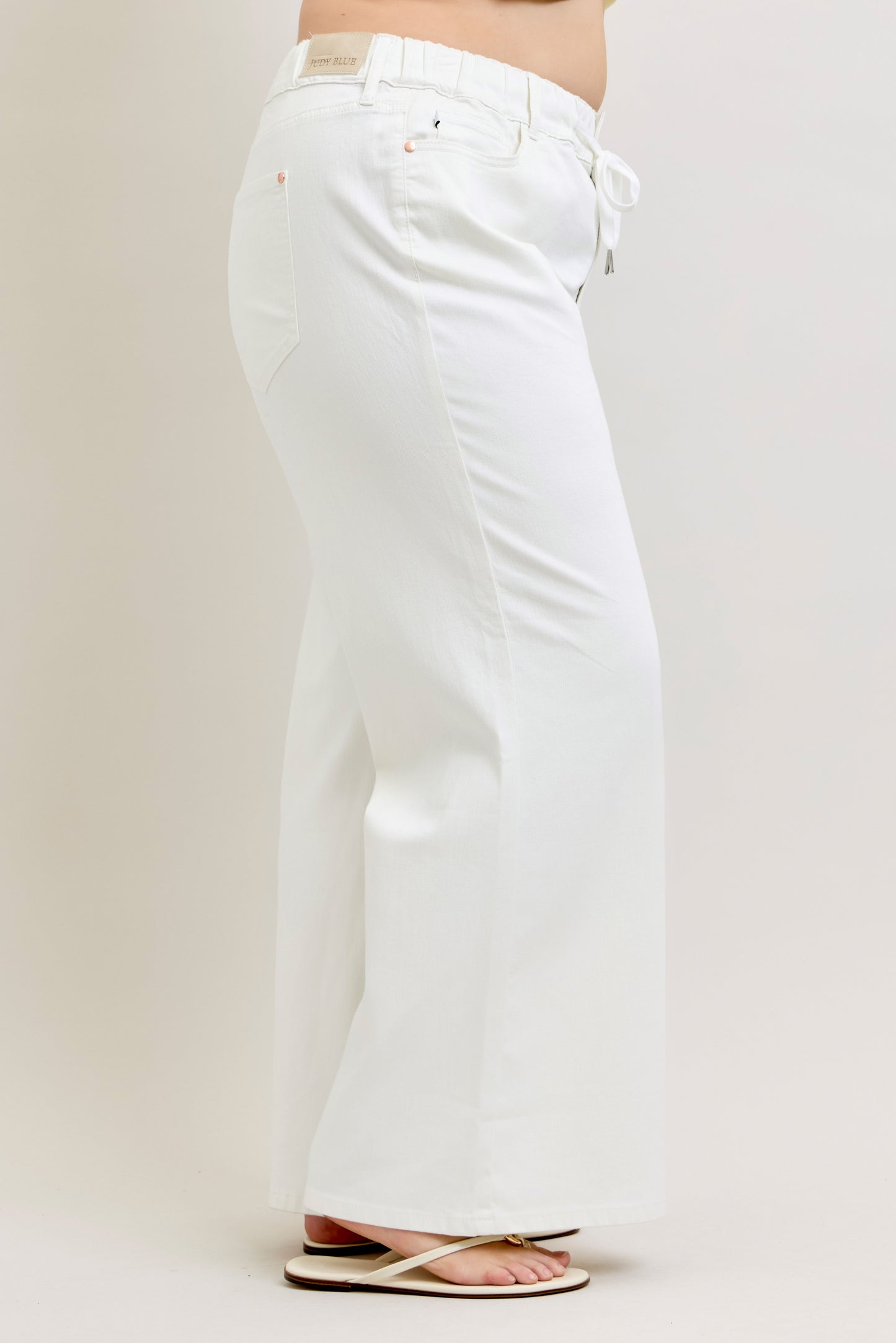 Judy Blue High Waisted Featherweight Palazzo Rose Gold Trim/Elastic WB