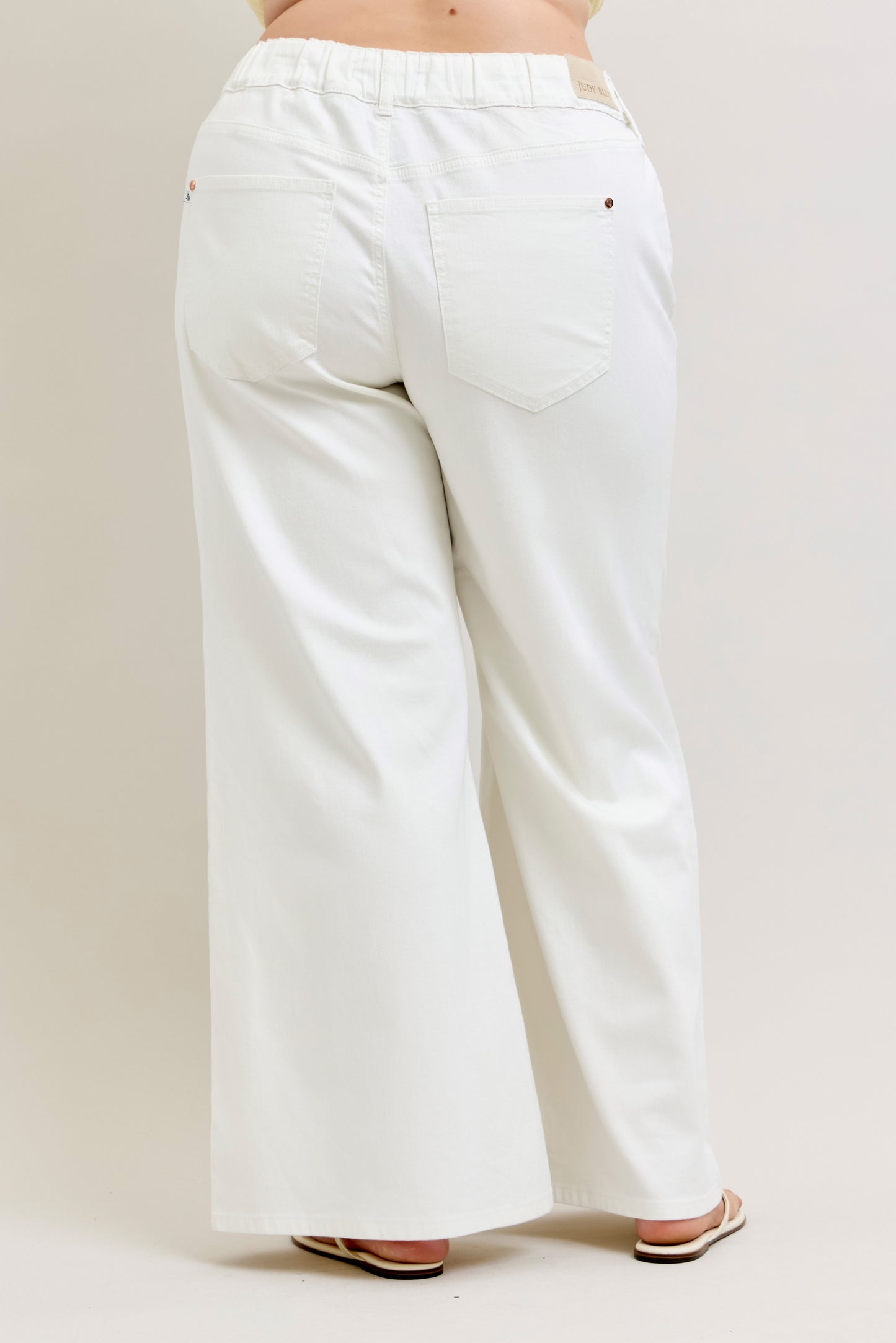 Judy Blue High Waisted Featherweight Palazzo Rose Gold Trim/Elastic WB