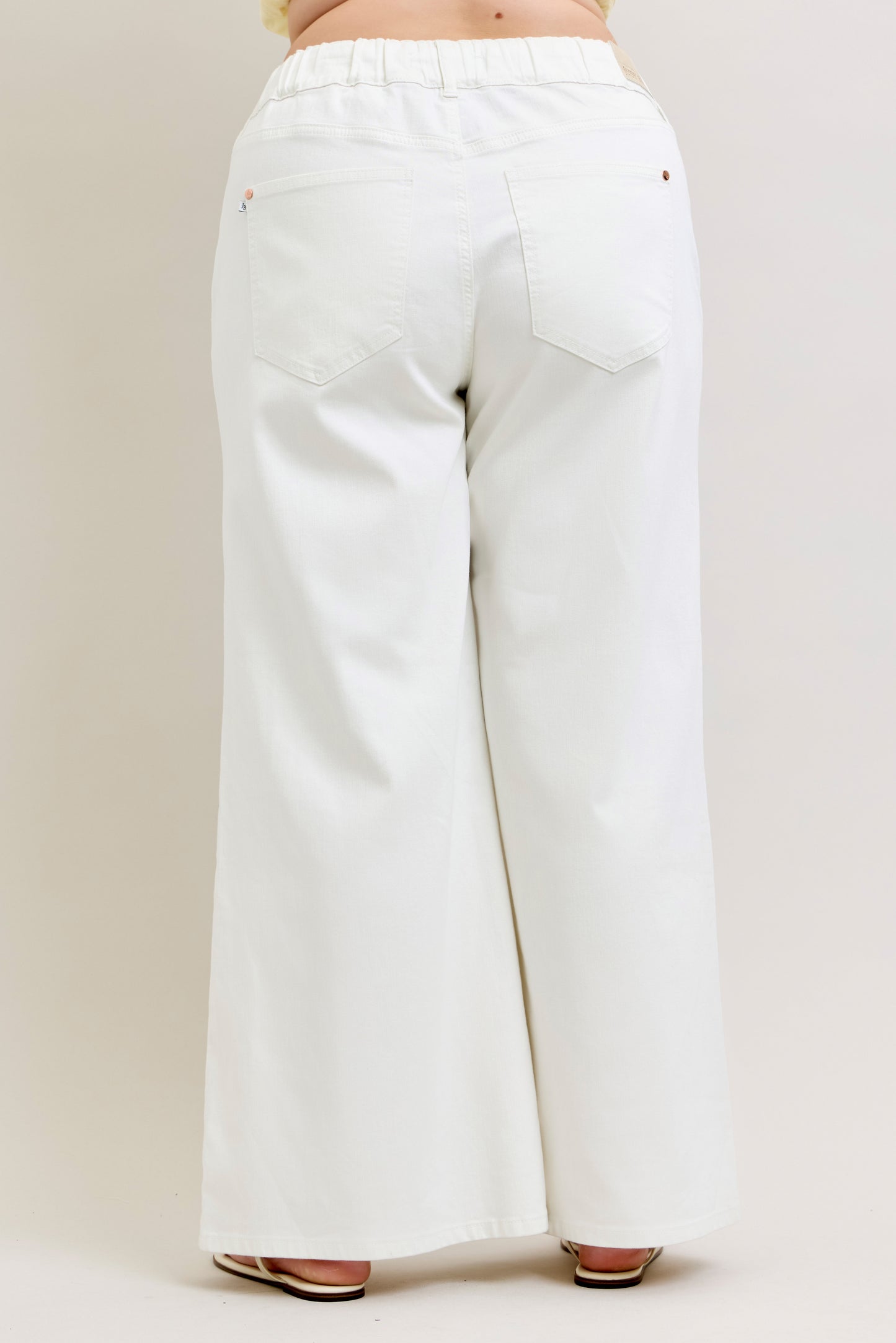 Judy Blue High Waisted Featherweight Palazzo Rose Gold Trim/Elastic WB
