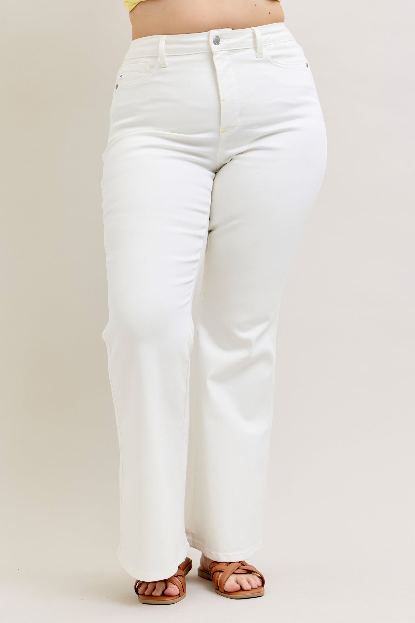 Judy Blue White High Waisted Tummy Control Flare
