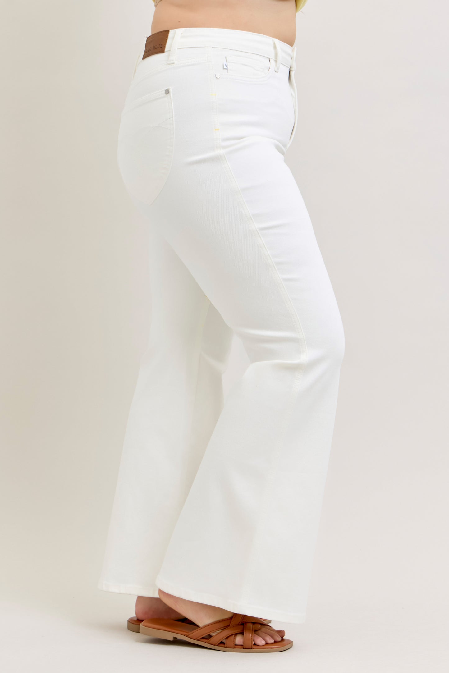 Judy Blue White High Waisted Tummy Control Flare