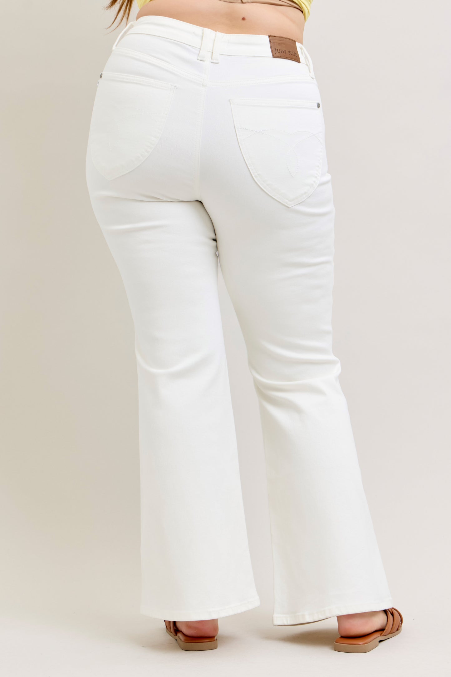 Judy Blue White High Waisted Tummy Control Flare
