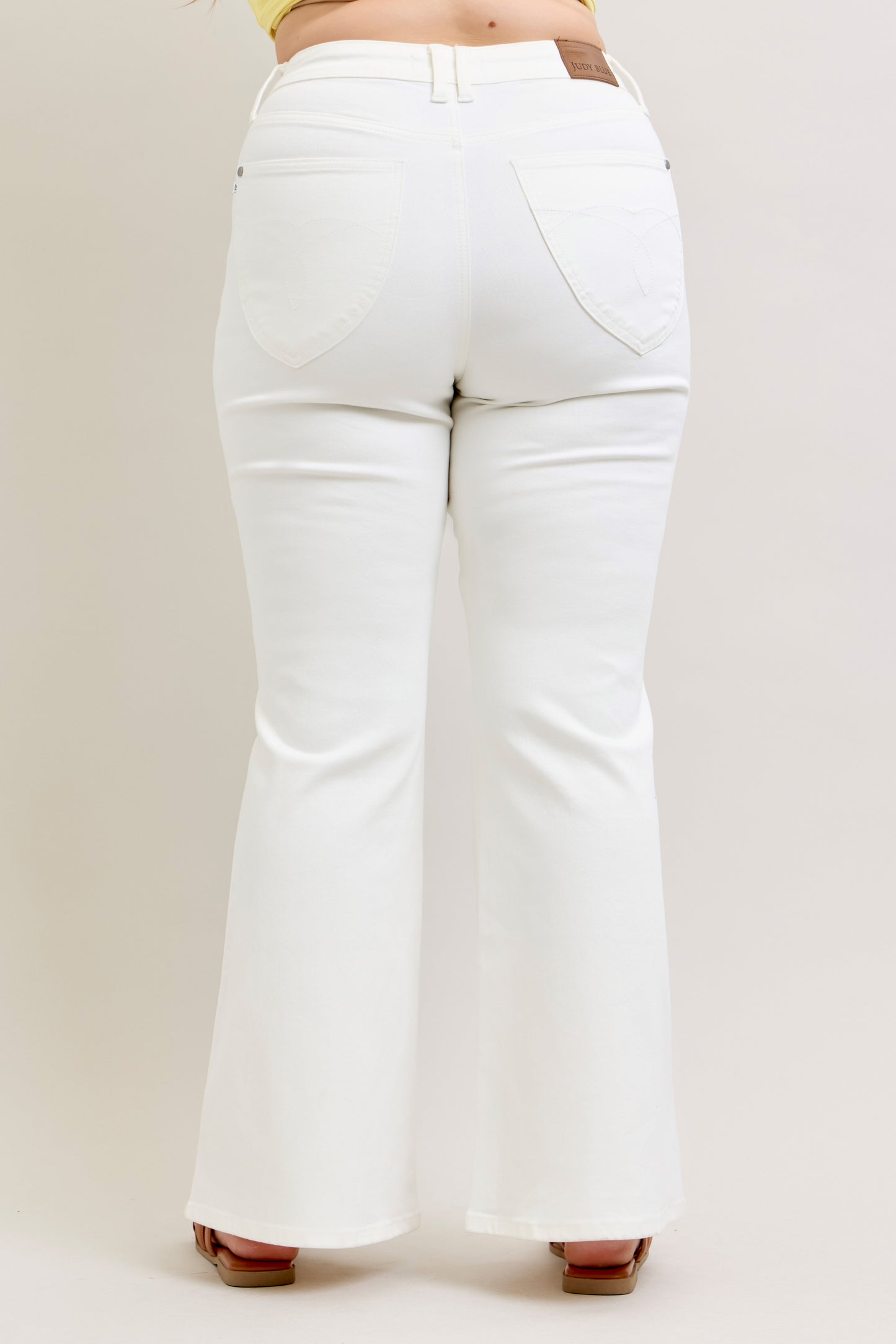 Judy Blue White High Waisted Tummy Control Flare