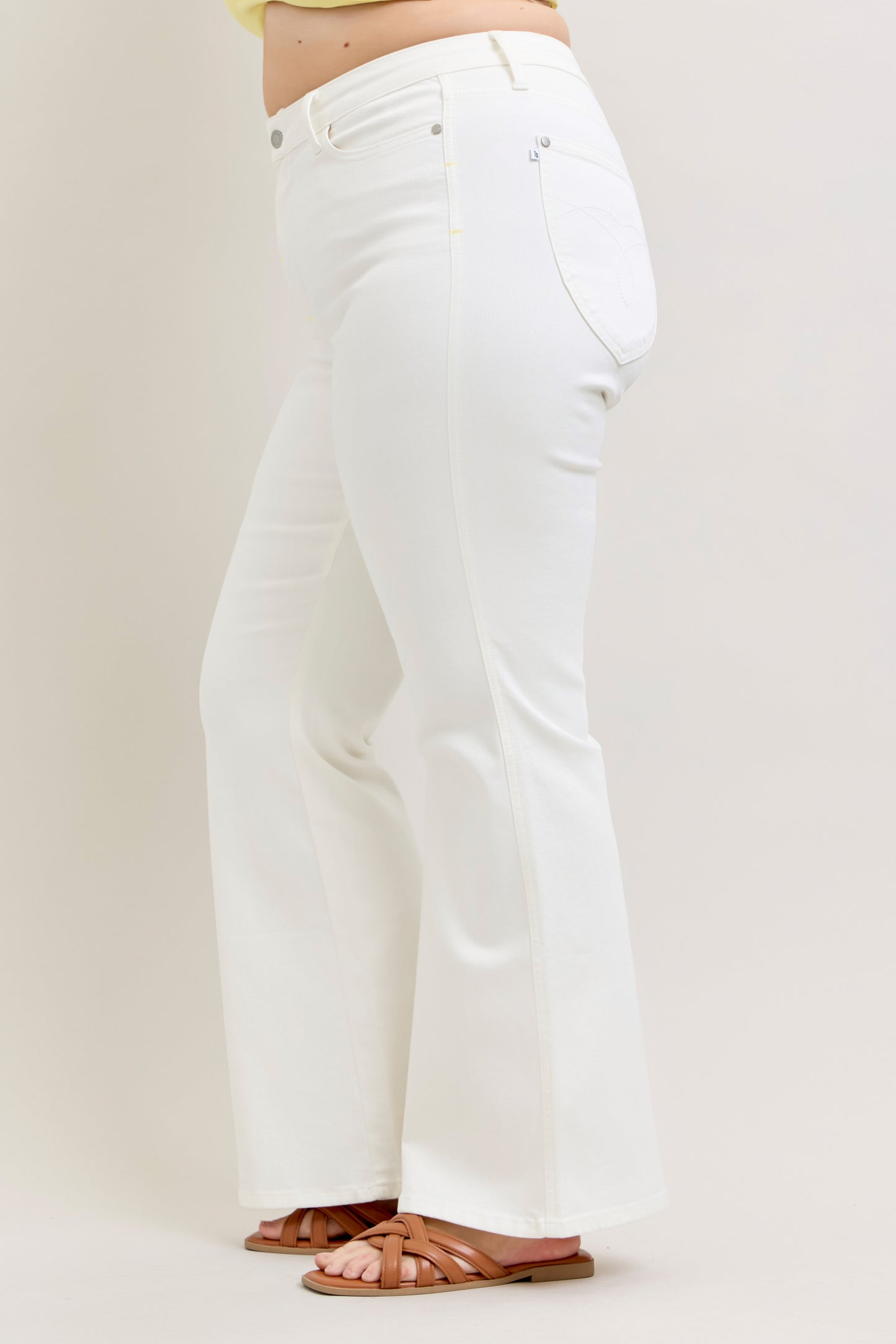 Judy Blue White High Waisted Tummy Control Flare
