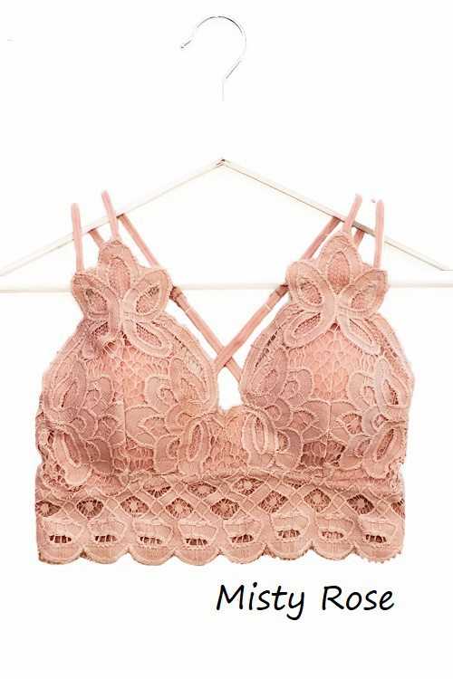 Plus Size Scalloped Lace Cami Bralette