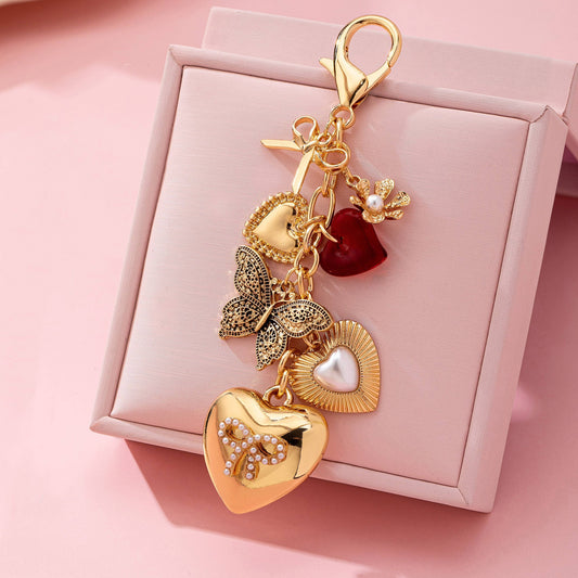 BAG CHARM-HEART BOW BUTTERFLY CHARM KEY CHAIN | 80K093