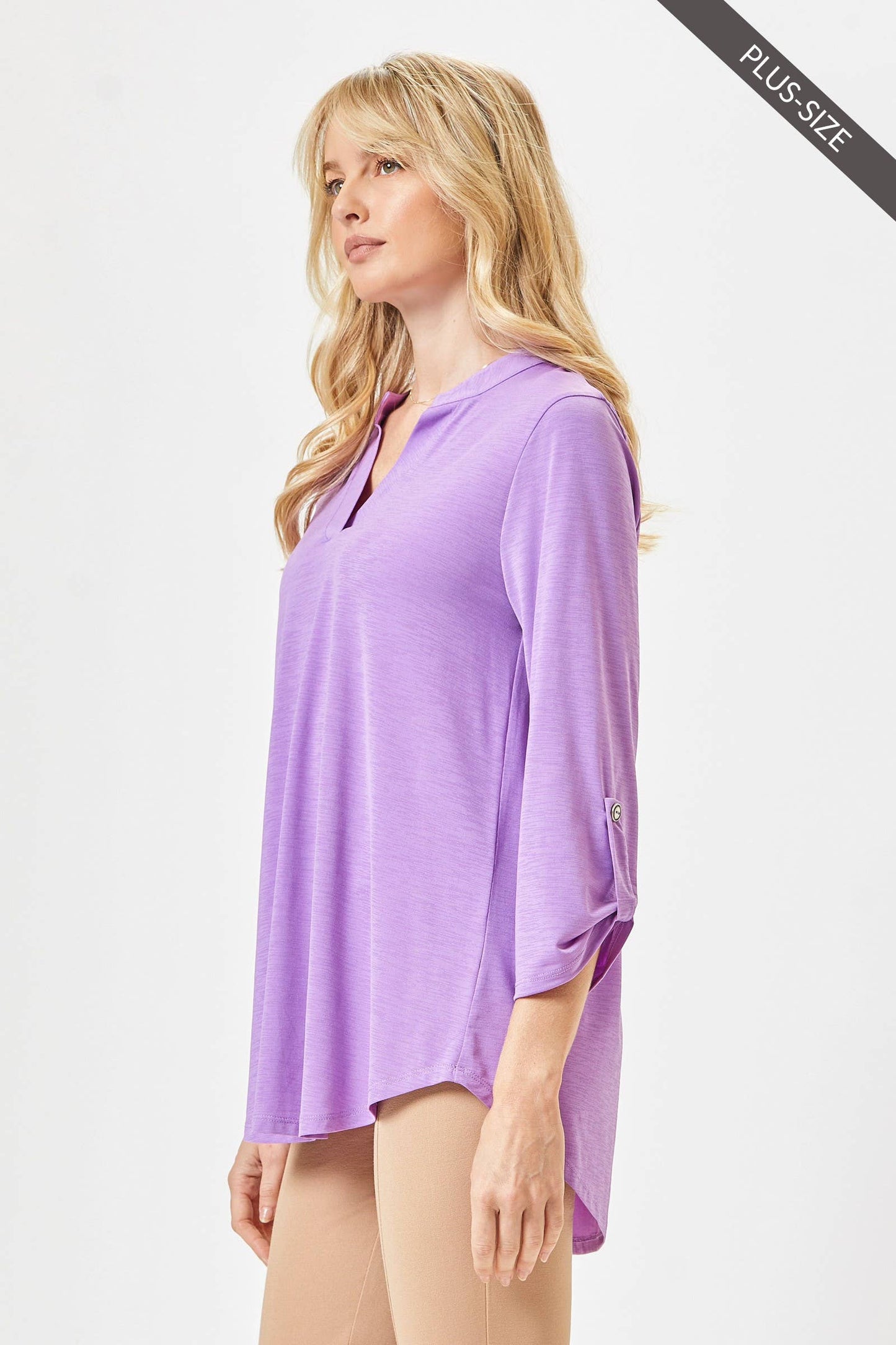PLUS SIZE Lizzy 3/4 Wrinkle Free Top
