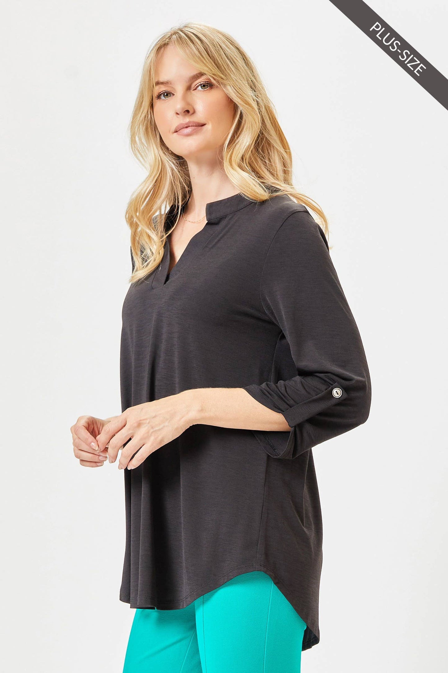 PLUS SIZE Lizzy 3/4 Wrinkle Free Top