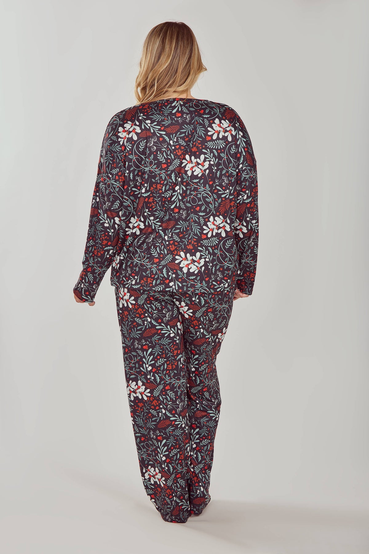 Holly Plus Size Soft Floral Sleep-Lounge Pant Set