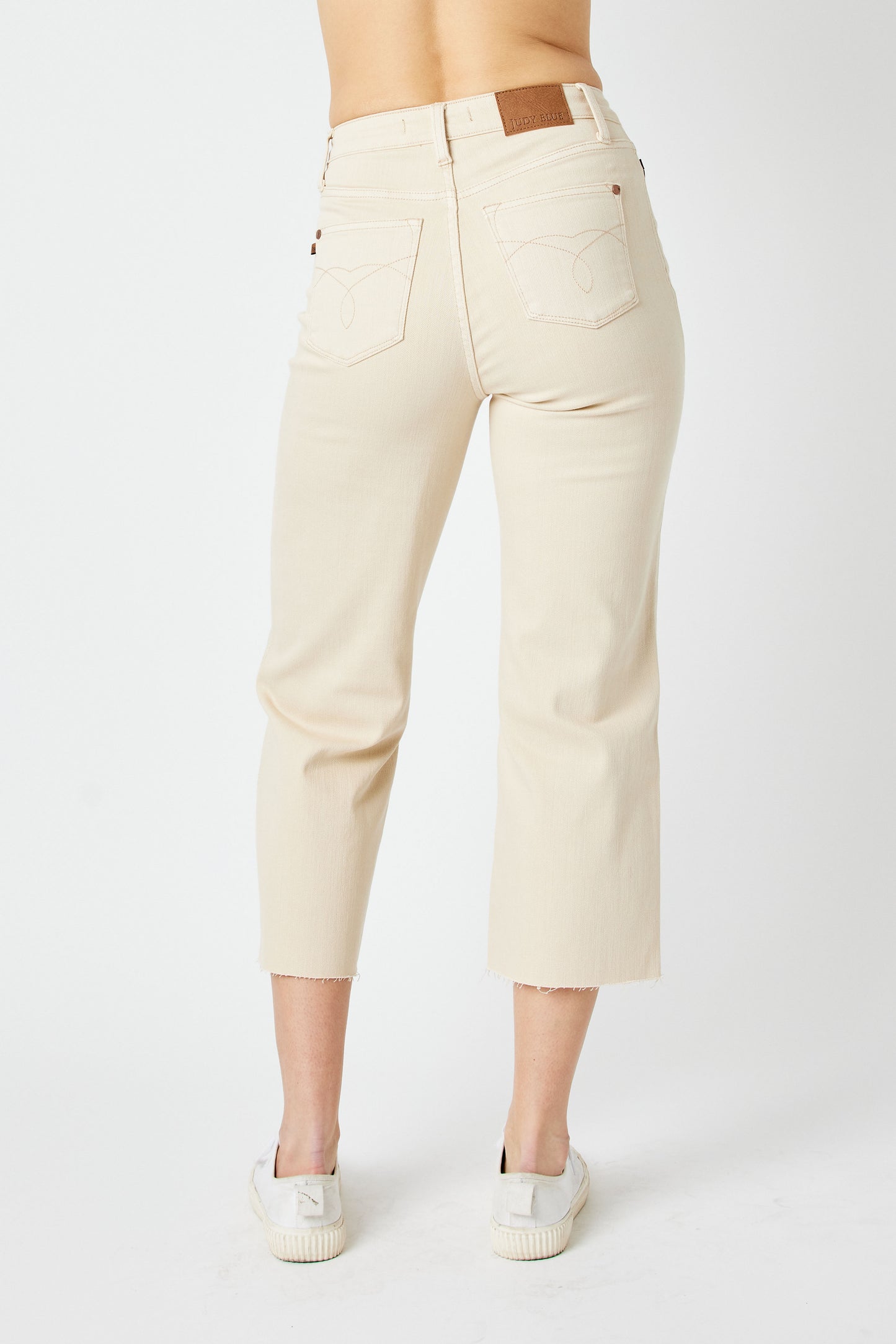Judy Blue High Waisted Garment Dyed Crop Wide Leg Jeans
