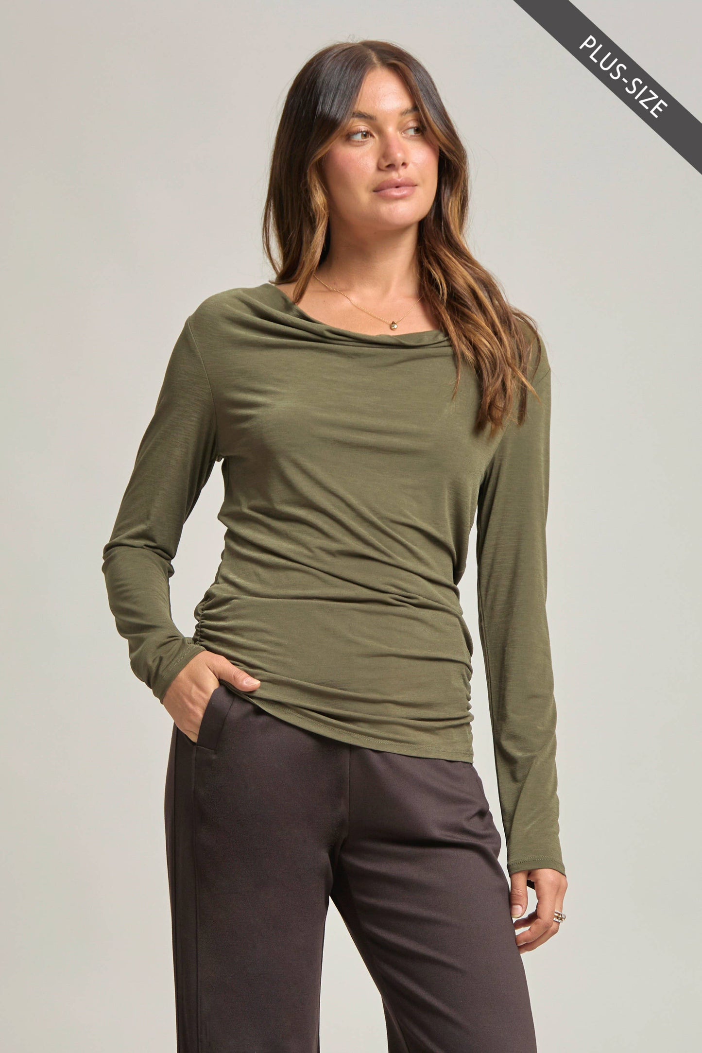 PLUS SIZE Signature Ruched Top CL-RUCHEDP