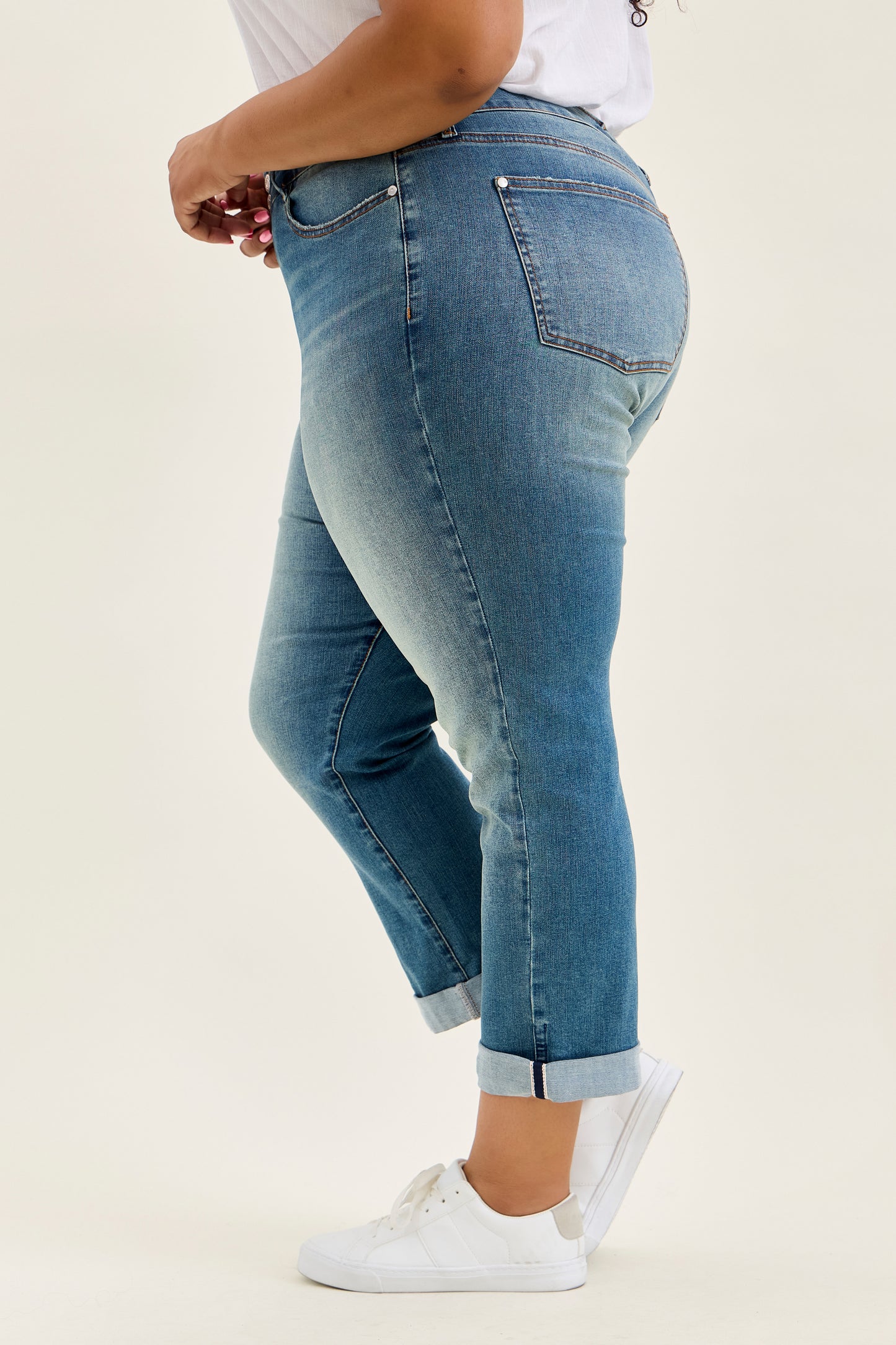 Judy Blue MR Boyfriend Cool Denim w/Cross Back Beltloop