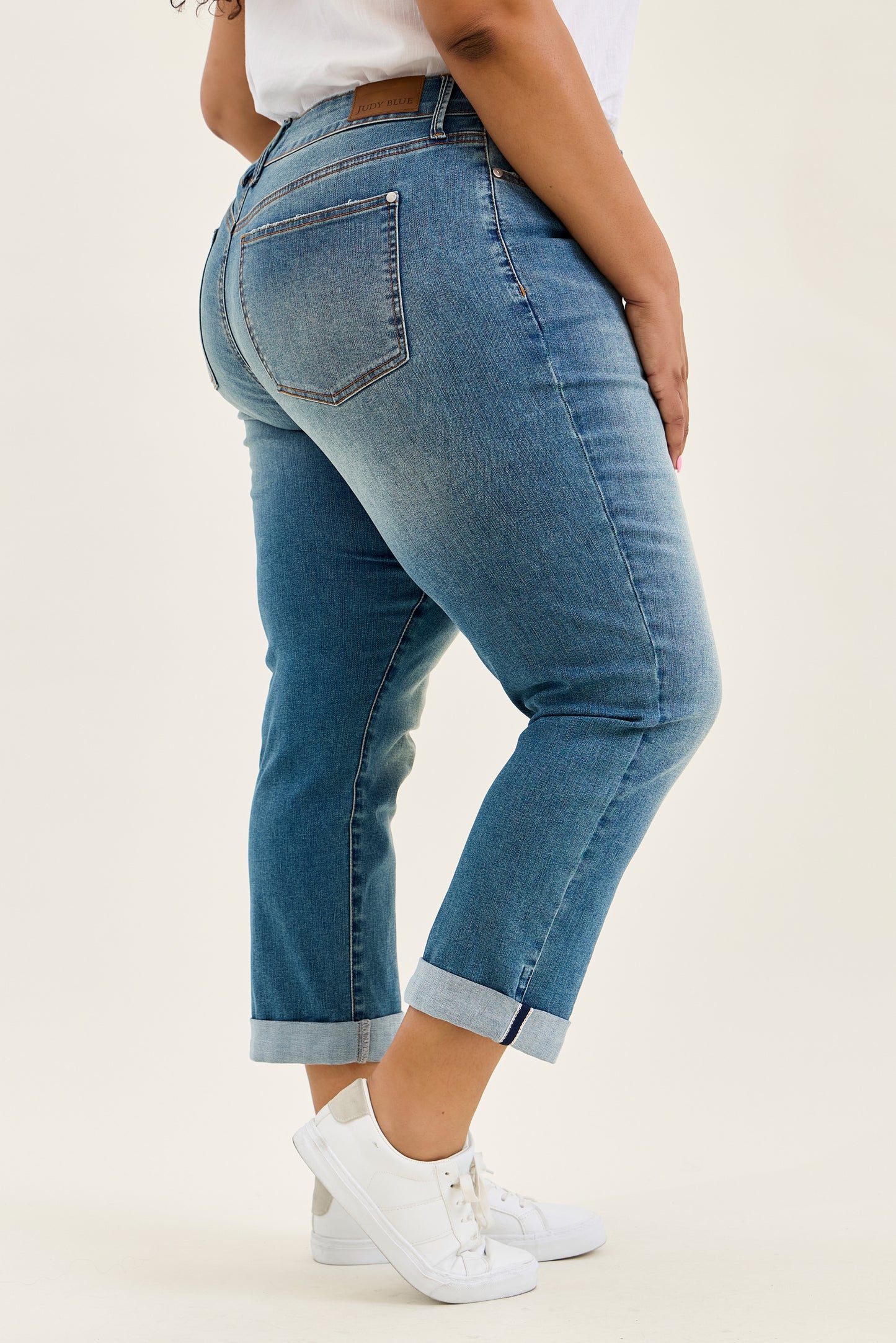 Judy Blue MR Boyfriend Cool Denim w/Cross Back Beltloop