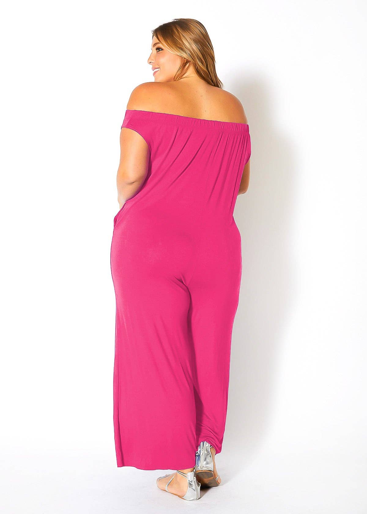 Bellatrix Plus Size Off Shoulder Wide Leg Jumpsuit