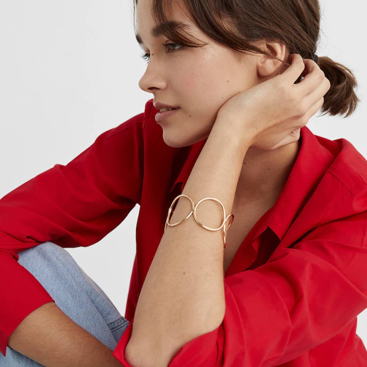 Stylish Irregular Large Circle Open Cuff Bracelet_CWAJE4900