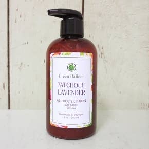 Patchouli Lavender Soy Lotion Pump Bottle