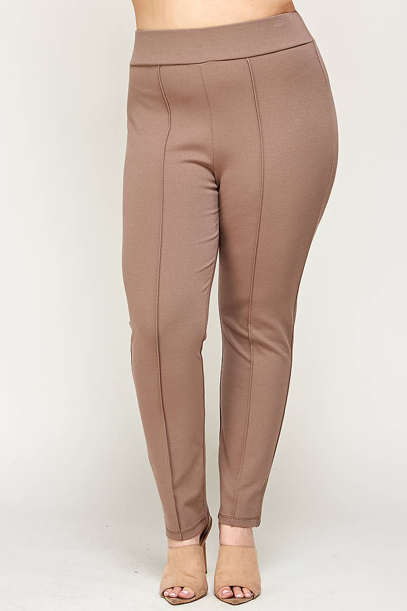 Plus Size High Waisted Pin-Tuck Skinny Pants - WG16213-2P