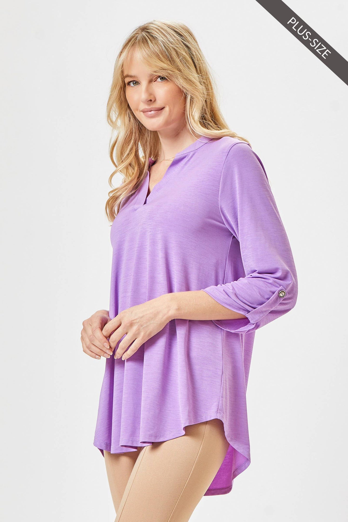 PLUS SIZE Lizzy 3/4 Wrinkle Free Top