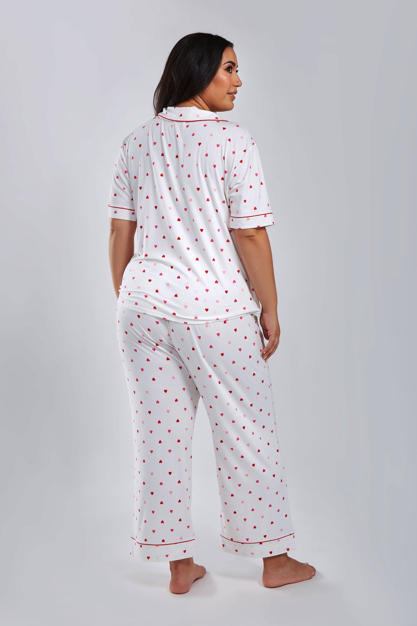 Angela Heart Womans Notch Collar Knit PJ Pant Set