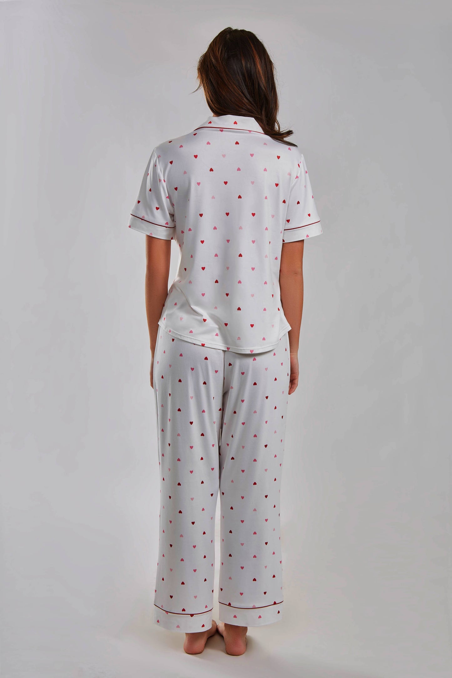 Angela Heart Womans Notch Collar Knit PJ Pant Set