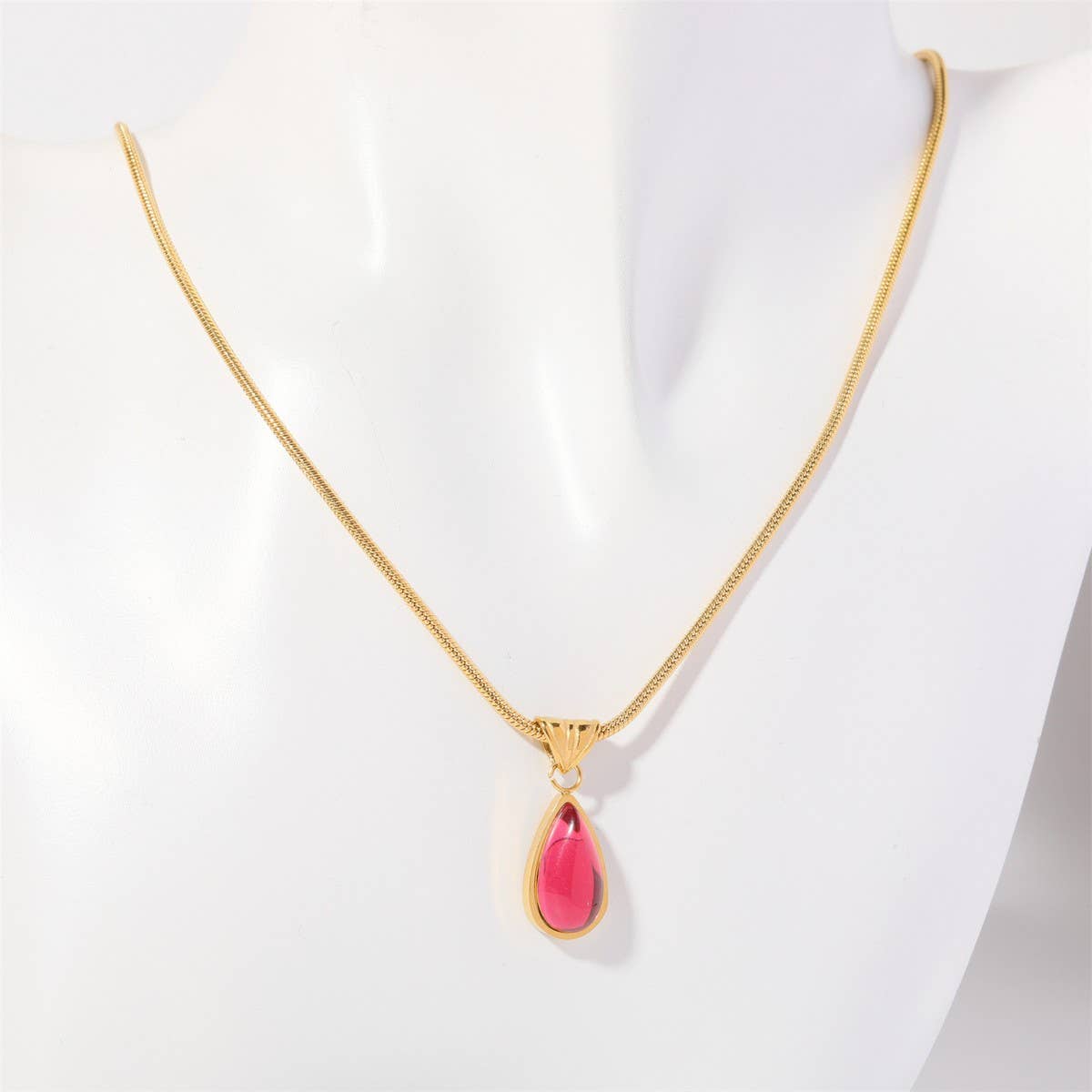 Fashionable water drop blue ocean necklace_CWMM5582
