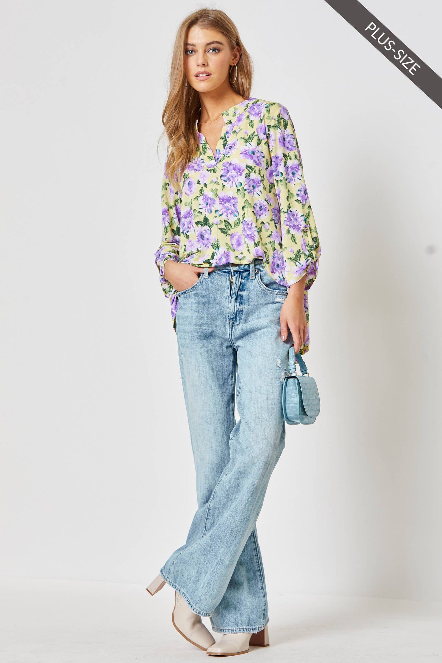 PLUS SIZE 3/4 Sleeve LIZZY Wrinkle Free Top