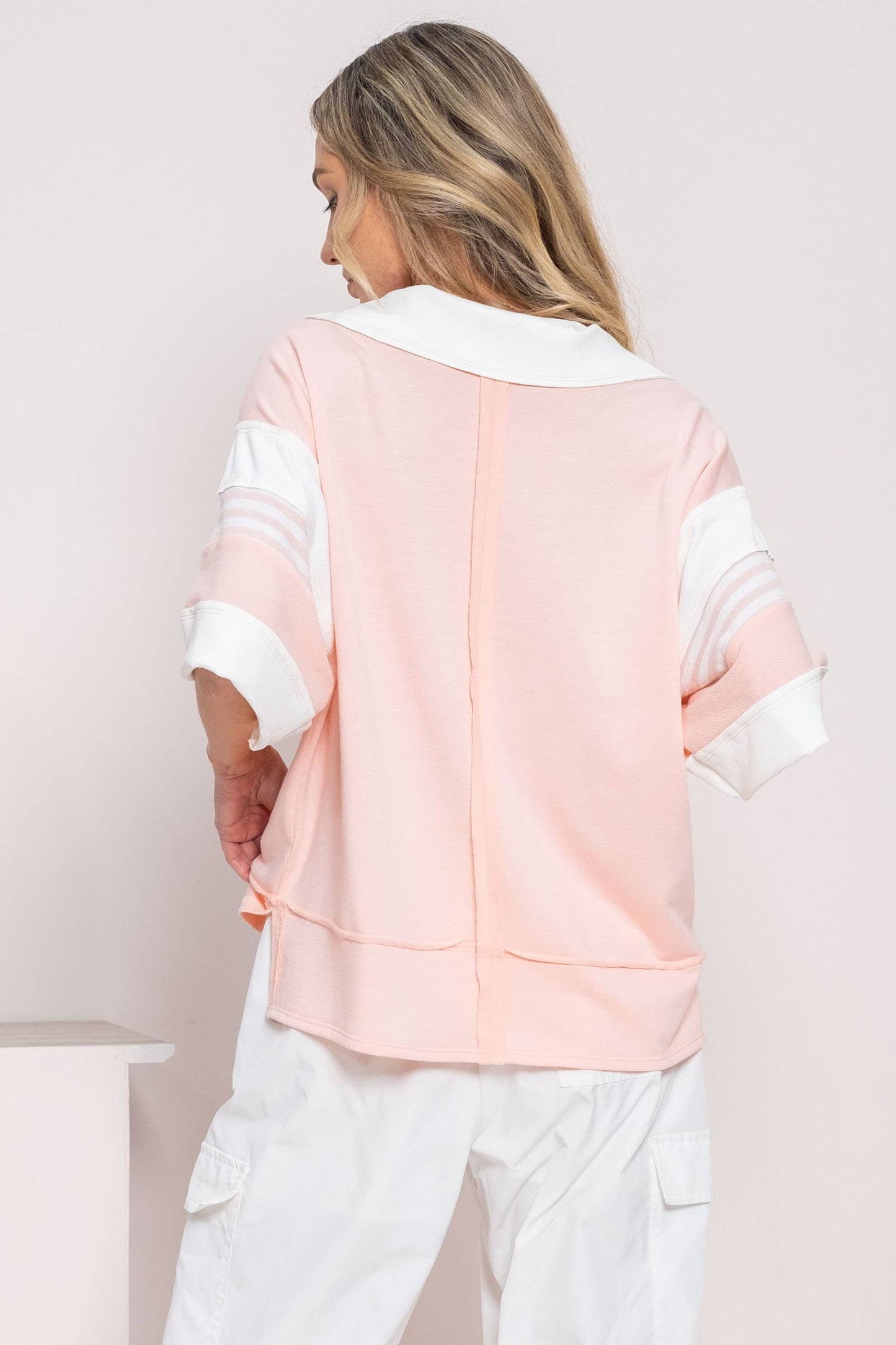 Plus sporty and casual polo shirt with contrast-PST11203