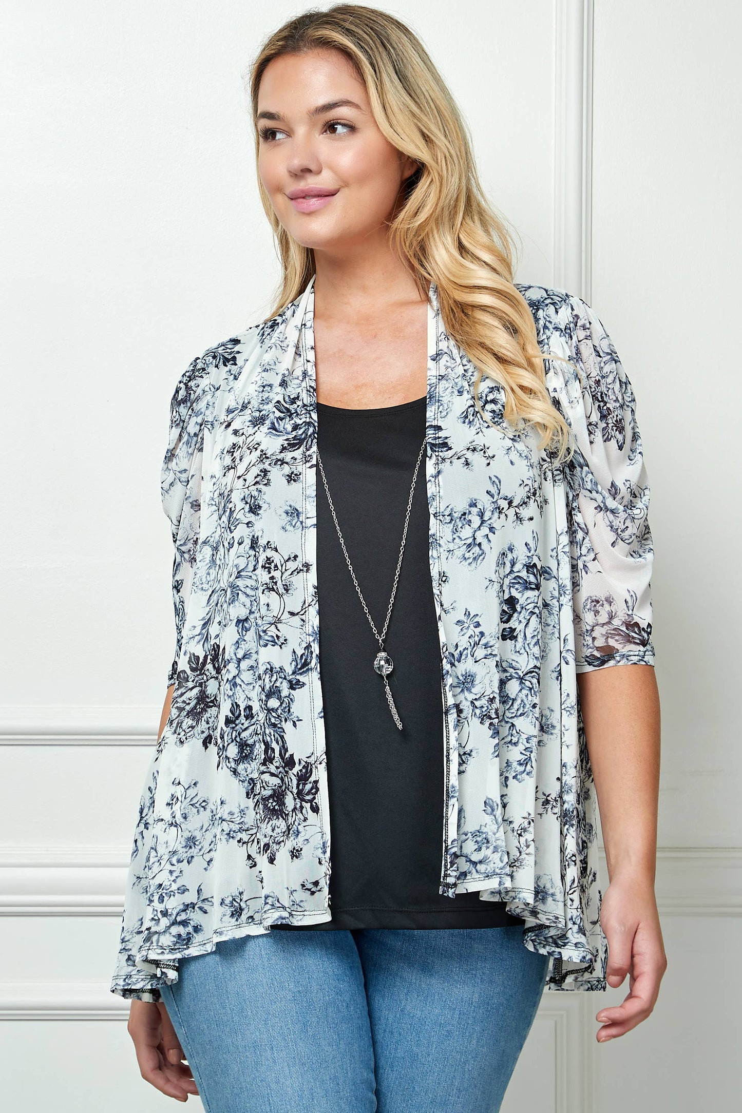 PLUS SIZE ONE PIECE  BLOUSE WITH BUILT IN TANK TOP