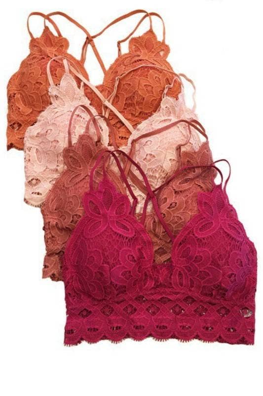 Plus Size Scalloped Lace Cami Bralette
