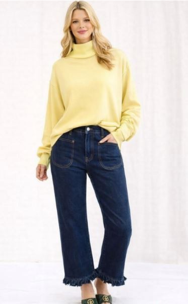 French Terry Mock Neck Pullover Tunic