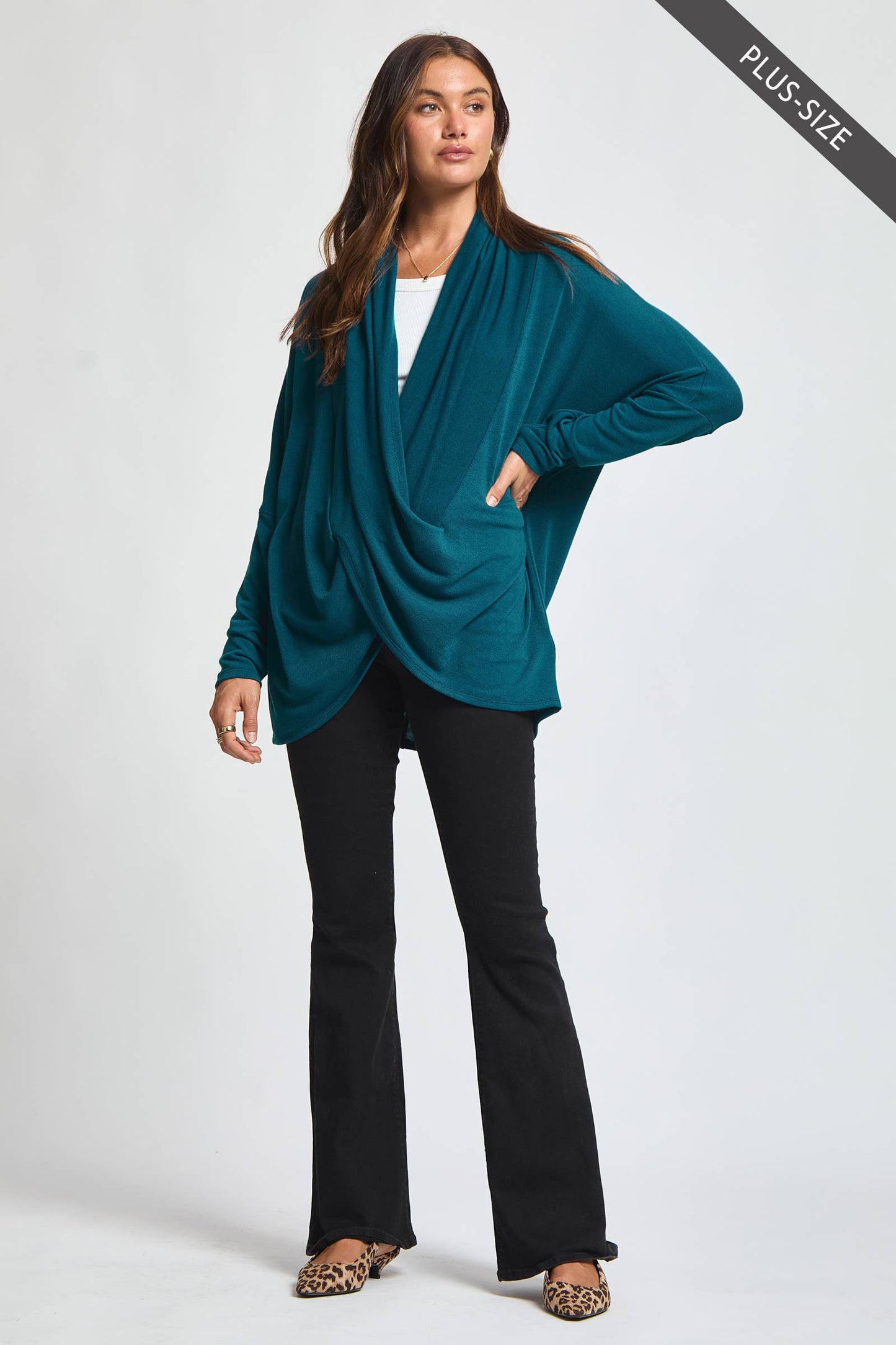 PLUS SIZE Soft Drape Hacci Wrap