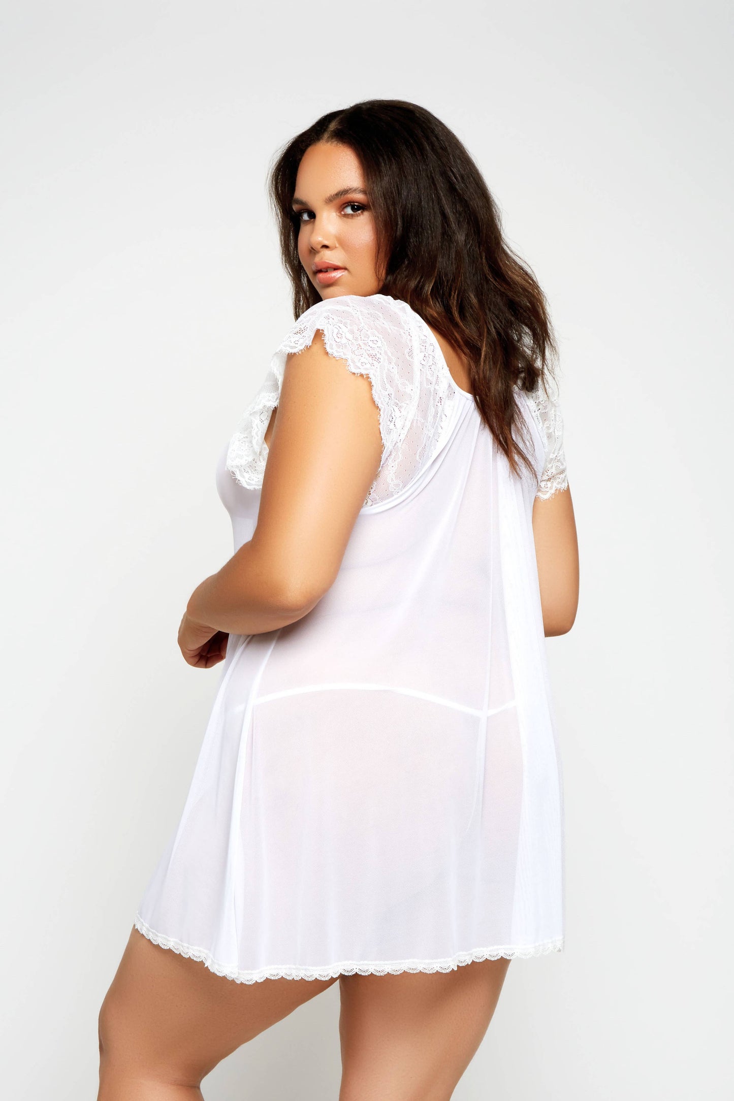 Teagen Plus Size Lace Baby Doll Lingerie Set