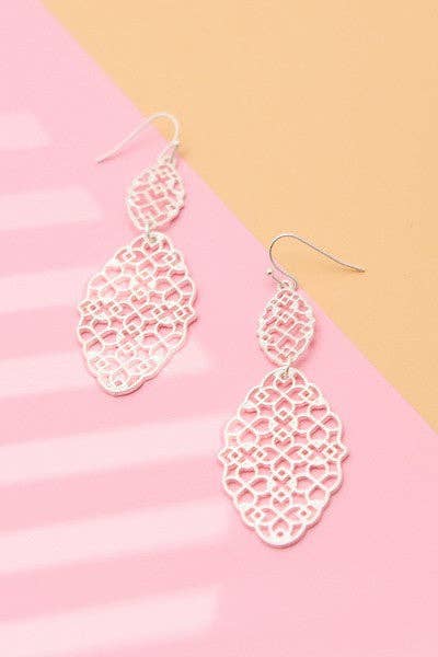 MATTE FILIGREE DOUBLE DROP EARRINGS | 31SE22000